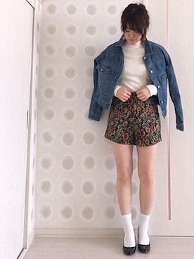 「go slow caravan（ゴースローキャラバン）のアイテム（デニムジャケット）」を使った、Ⓜ︎さん（レディース・153cm）の春コーディネート