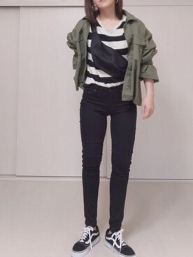 「GRL（グレイル）のアイテム（ピアス（両耳用））」を使った、Ⓜ︎さん（レディース・152cm）の秋コーディネート