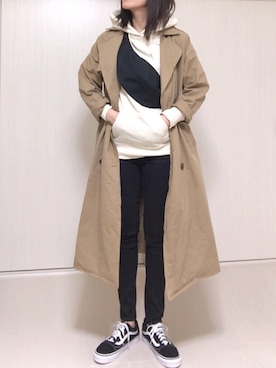 「ANAP（アナップ）のアイテム（トレンチコート）」を使った、Ⓜ︎さん（レディース・152cm）の秋コーディネート