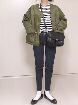 「Bou Jeloud（ブージュルード）のアイテム（ブルゾン）」を使った、Ⓜ︎さん（レディース・152cm）の秋コーディネート