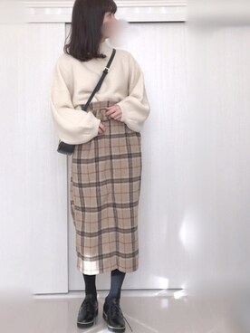 「GRL（グレイル）の厚底レースアップシューズ（その他シューズ）」を使った、Ⓜ︎さん（レディース・152cm）の冬コーディネート