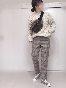 「GRL（グレイル）のアイテム（ピアス（両耳用））」を使った、Ⓜ︎さん（レディース・152cm）の冬コーディネート