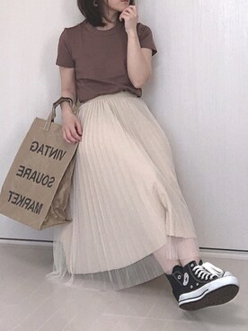 「ユニクロU」｜Ⓜ︎さん（レディース・152cm）の夏コーディネート