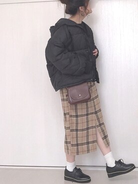 「frames RAY CASSIN（フレームスレイカズン）のアイテム（ダウンジャケット/コート）」を使った、Ⓜ︎さん（レディース・152cm）の秋コーディネート