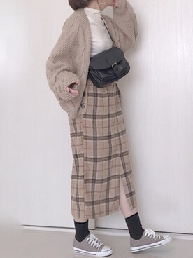 「GRL（グレイル）のアイテム（ピアス（両耳用））」を使った、Ⓜ︎さん（レディース・152cm）の秋コーディネート