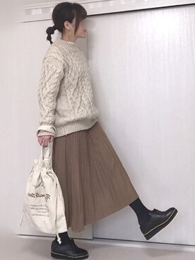 「GRL（グレイル）のアイテム（ピアス（両耳用））」を使った、Ⓜ︎さん（レディース・152cm）の冬コーディネート