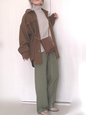 「GRL（グレイル）のアイテム（ピアス（両耳用））」を使った、Ⓜ︎さん（レディース・152cm）の冬コーディネート