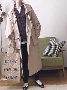 「DHOLIC（ディーホリック）のアイテム（その他アウター）」を使った、Ⓜ︎さん（レディース・152cm）の冬コーディネート