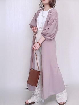 「リラックスパンツ」｜「アイテム（ワンピース/ドレス）」を使った、Ⓜ︎さん（レディース・152cm）の夏コーディネート