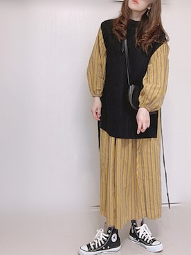 「sakishimatokyo」｜「アイテム（シャツワンピース）」を使った、Ⓜ︎さん（レディース・152cm）の秋コーディネート
