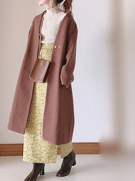 「mysty woman（ミスティウーマン）のアイテム（その他アウター）」を使った、Ⓜ︎さん（レディース・152cm）の冬コーディネート