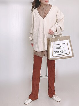 「AmbreNeige」｜「アイテム（その他トップス）」を使った、Ⓜ︎さん（レディース・152cm）の春コーディネート