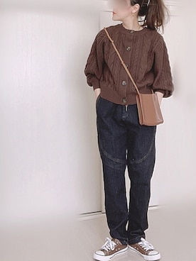「sakishimatokyo（サキシマトーキョー）のアイテム（ニット/セーター）」を使った、Ⓜ︎さん（レディース・152cm）の春コーディネート