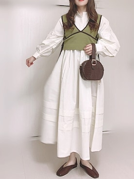 「crie conforto」｜「アイテム（ワンピース/ドレス）」を使った、Ⓜ︎さん（レディース・152cm）の春コーディネート