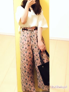 「スカンツ、キレイめ」｜∠Utaさん（レディース・147cm）の秋コーディネート