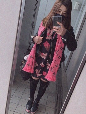 マフラー ピンク系 を使った 量産型ヲタク の人気ファッションコーディネート Wear