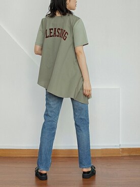 「アイテム（サンダル、グリーン系）」を使った、MARECHAL TERREさん（レディース・166cm）の夏コーディネート