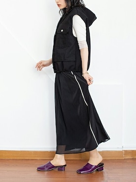 「アイテム（シューズ、パープル系）」を使った、MARECHAL TERREさん（レディース・166cm）の夏コーディネート