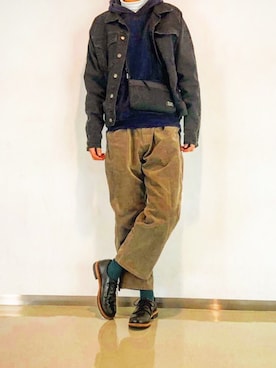 「TOMMY HILFIGER（トミーヒルフィガー）のアイテム（デニムジャケット）」を使った、rrr「相互」さん（メンズ・186cm）の冬コーディネート