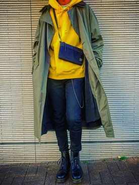 「TOMMY HILFIGER」｜「アイテム（モッズコート）」を使った、rrr「相互」さん（メンズ・186cm）の冬コーディネート