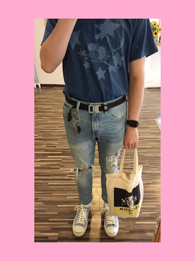 「MOSCOT（モスコット）のアイテム（バッグ）」を使った、ルイさん（メンズ・169cm）の夏コーディネート