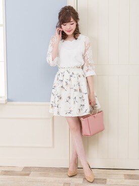 「Newlyme（ニューリーミー）のアイテム」を使った、夢展望（YUMETENBO)さん（レディース・163cm）の春コーディネート