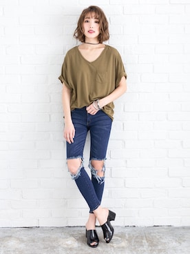 「Newlyme（ニューリーミー）のアイテム」を使った、夢展望（YUMETENBO)さん（レディース・163cm）の春コーディネート