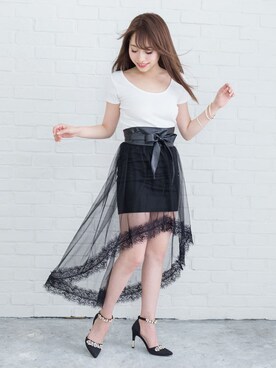 「Newlyme（ニューリーミー）のアイテム」を使った、夢展望（YUMETENBO)さん（レディース・163cm）の夏コーディネート