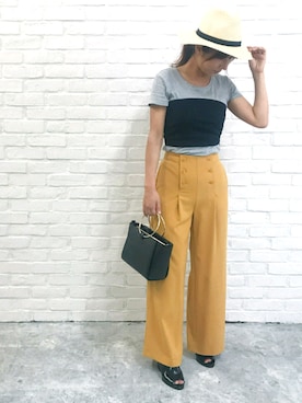 「アイテム（チューブトップ）」を使った、夢展望（YUMETENBO)さん（レディース・160cm）の夏コーディネート