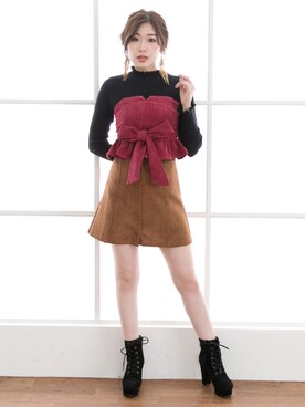 「夢展望（ユメテンボウ）のアイテム（ブーツ）」を使った、夢展望（YUMETENBO)さん（レディース・163cm）の秋コーディネート
