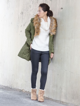 「アイテム（その他アウター）」を使った、夢展望（YUMETENBO)さん（レディース・163cm・20代）の冬コーディネート