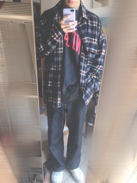 「Right-on（ライトオン）のアイテム（スウェット）」を使った、remoさん（メンズ・178cm）の春コーディネート