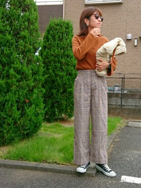 「CONVERSE（コンバース）のconverse（コンバース） ALL STAR OX（オールスターOX）（スニーカー）」を使った、m@yaさん（レディース・159cm）の秋コーディネート