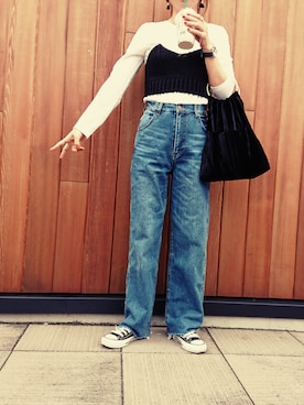 「CONVERSE（コンバース）のconverse（コンバース） ALL STAR OX（オールスターOX）（スニーカー）」を使った、m@yaさん（レディース・159cm）の秋コーディネート