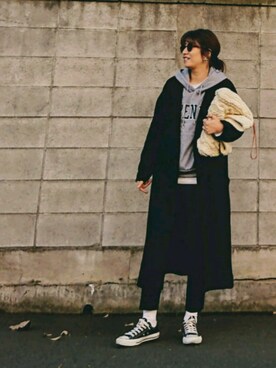 「CONVERSE（コンバース）のconverse（コンバース） ALL STAR OX（オールスターOX）（スニーカー）」を使った、m@yaさん（レディース・159cm）の冬コーディネート