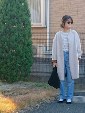 「GRL（グレイル）のアイテム（ピアス（両耳用））」を使った、m@yaさん（レディース・159cm）の冬コーディネート