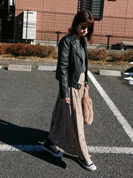「CONVERSE（コンバース）のconverse（コンバース） ALL STAR OX（オールスターOX）（スニーカー）」を使った、m@yaさん（レディース・159cm）の冬コーディネート
