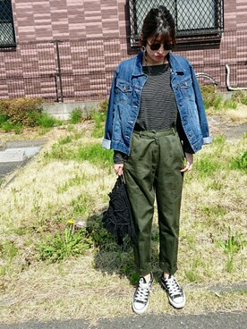 「CONVERSE（コンバース）のconverse（コンバース） ALL STAR OX（オールスターOX）（スニーカー）」を使った、m@yaさん（レディース・159cm）の春コーディネート