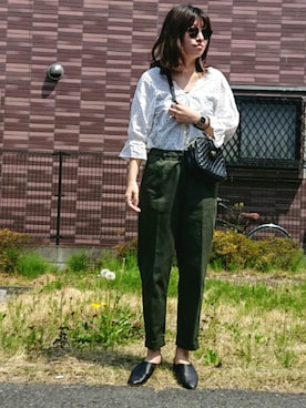 「スカラップ」｜「アイテム（ブーティ）」を使った、m@yaさん（レディース・159cm）の春コーディネート