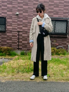 「AMERICAN HOLIC（アメリカンホリック）のフード付裏毛プルオーバー（パーカー）」を使った、m@yaさん（レディース・159cm）の春コーディネート