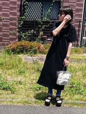 「Teva（テバ）のTeva / プラットフォーム ユニバーサル（サンダル）」を使った、m@yaさん（レディース・159cm）の夏コーディネート