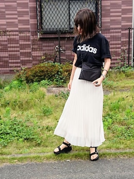 「Teva（テバ）のTeva / プラットフォーム ユニバーサル（サンダル）」を使った、m@yaさん（レディース・159cm）の夏コーディネート