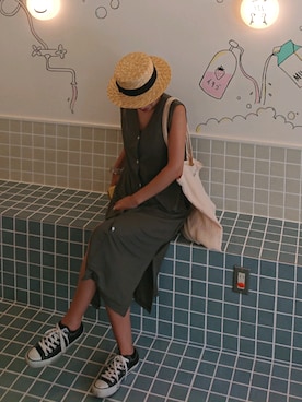 「CONVERSE（コンバース）のconverse（コンバース） ALL STAR OX（オールスターOX）（スニーカー）」を使った、m@yaさん（レディース・159cm）の夏コーディネート