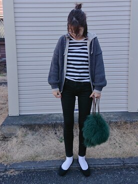 「白ソックス」｜m@yaさん（レディース・159cm）の冬コーディネート