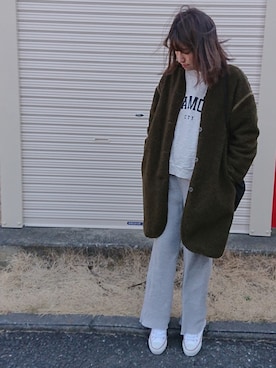 「CONVERSE（コンバース）のCONVERSE ALL STAR　ハイカットスニーカー（スニーカー）」を使った、m@yaさん（レディース・159cm）の冬コーディネート