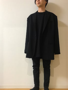 「LAD MUSICIAN（ラッドミュージシャン）のアイテム（スーツジャケット）」を使った、takepiさん（メンズ・163cm）の冬コーディネート