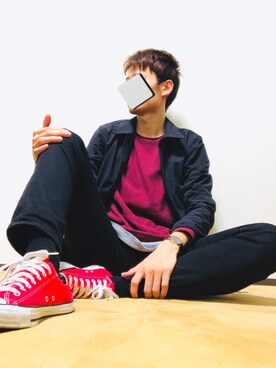 「BACK NUMBER（バックナンバー）のアイテム（ナイロンジャケット）」を使った、Aru さん（メンズ・186cm）の秋コーディネート