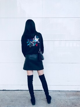 「MONKI（モンキ）のアイテム（バッグ）」を使った、sasawayaさん（レディース・173cm）の冬コーディネート