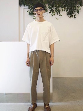 「palace」｜「アイテム（ローファー）」を使った、しゅうへいさん（メンズ・172cm）の夏コーディネート