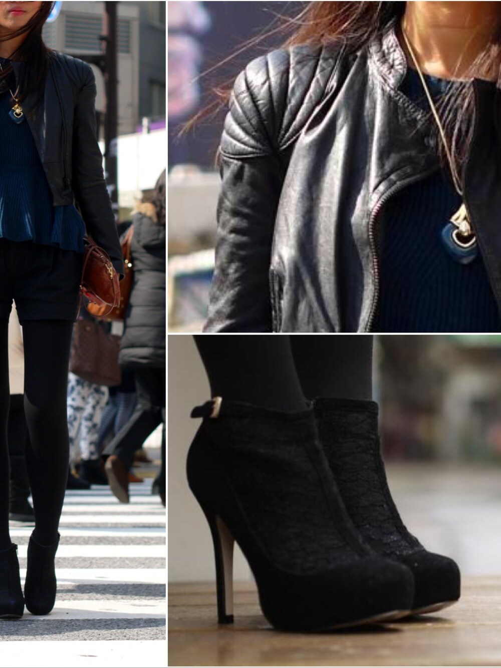 「asos、BAG、booties、clutch、cropped、H&M、jacket 、miu miu、necklace、sweater」｜trilceyさんの春コーディネートの1枚目の写真
